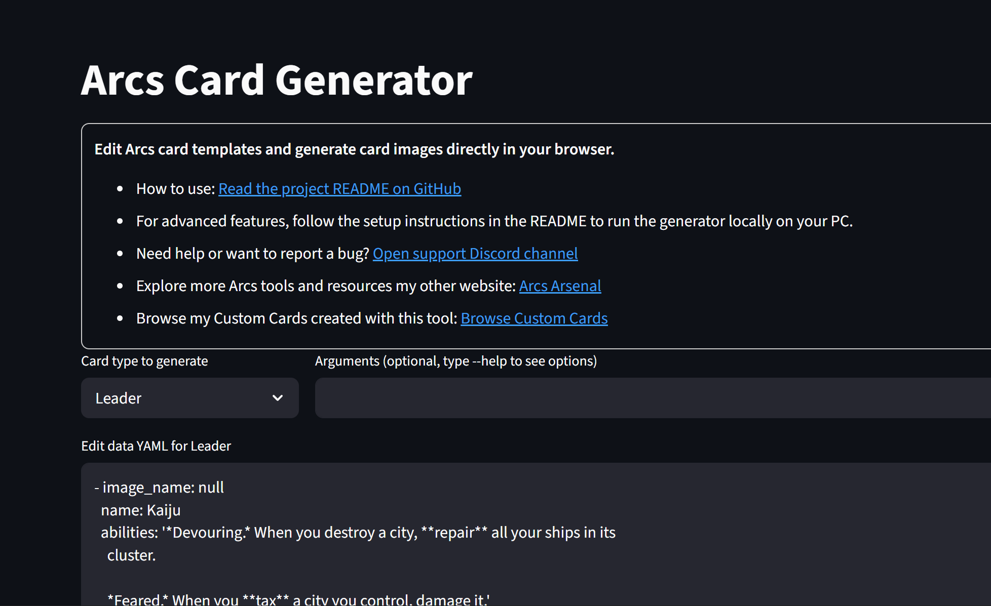 Card Generator preview